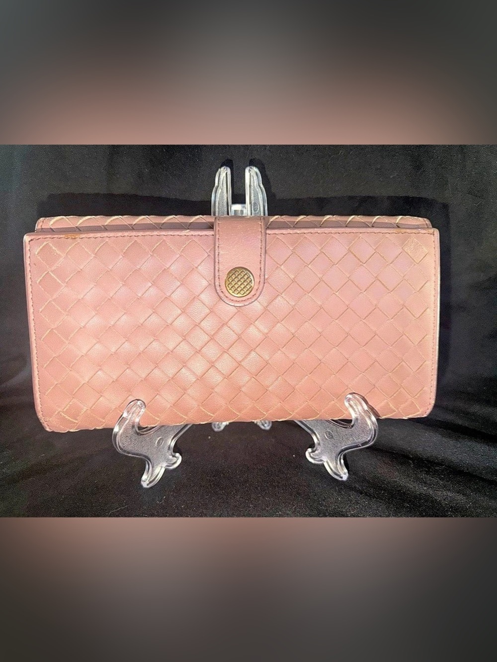Bottega Veneta Intrecciato Nappa Continental Flap Wallet Pink